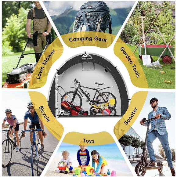 Happy Travel Bike Storage Shed Tent,Outdoor Portable Bicycle Storage Sheds with - Picture 11 of 11